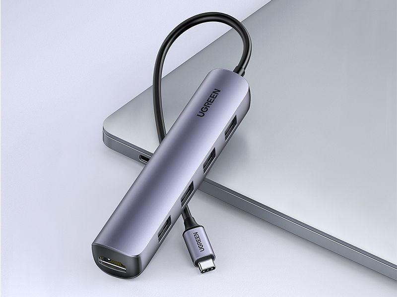 Adapter Hub UGREEN, USB_C to 4x USB 3.0, HDMI,