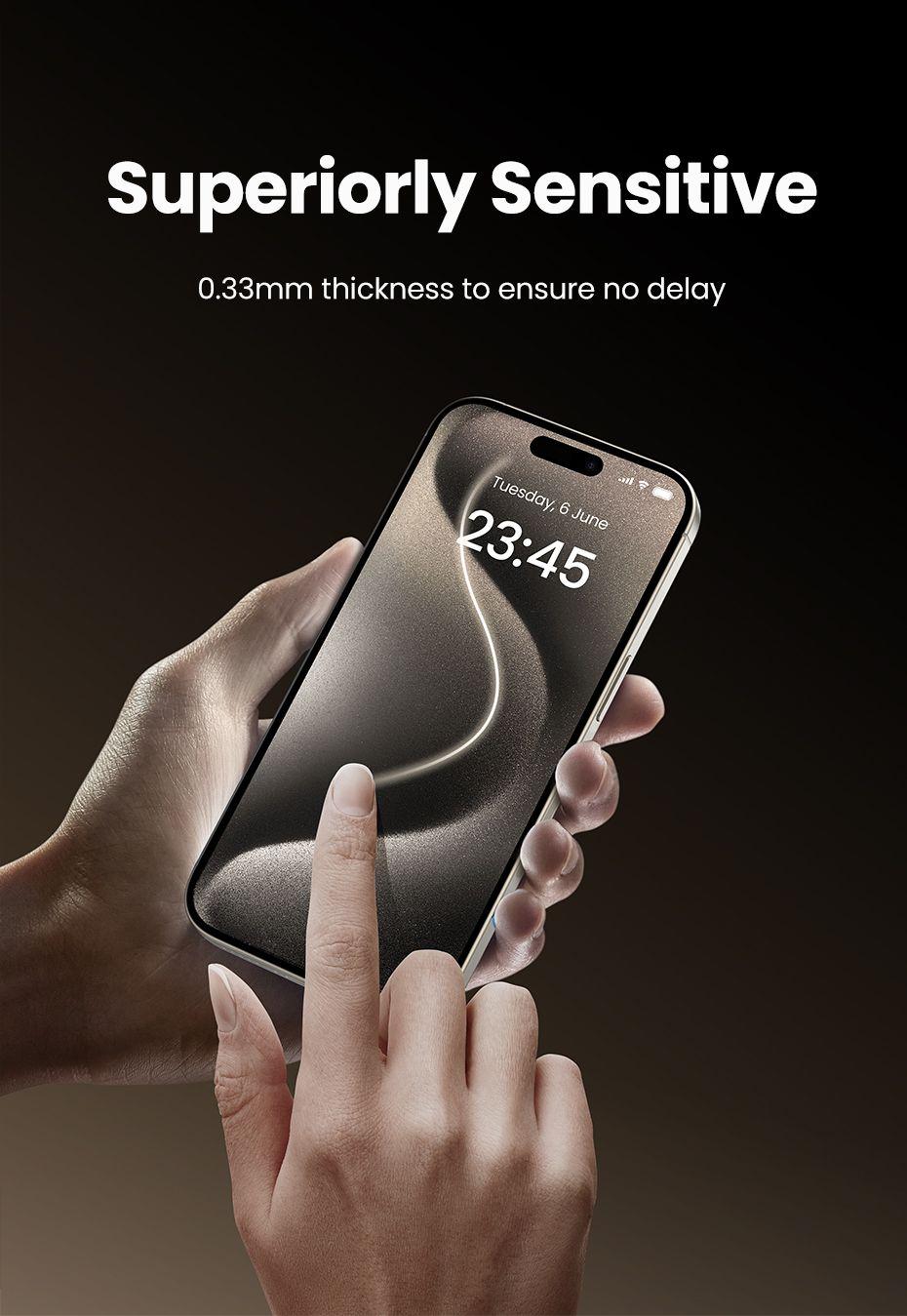 Ugreen Privacy Screen Protector with Installation Frame for iPhone 15 Pro Max SP409