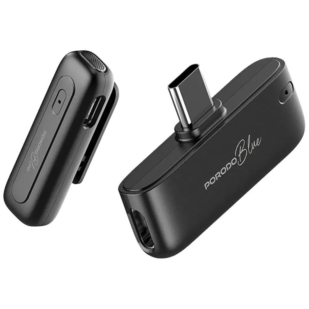 Porodo PBMX1CBK Blue ClipMic Pro Wireless Microphone