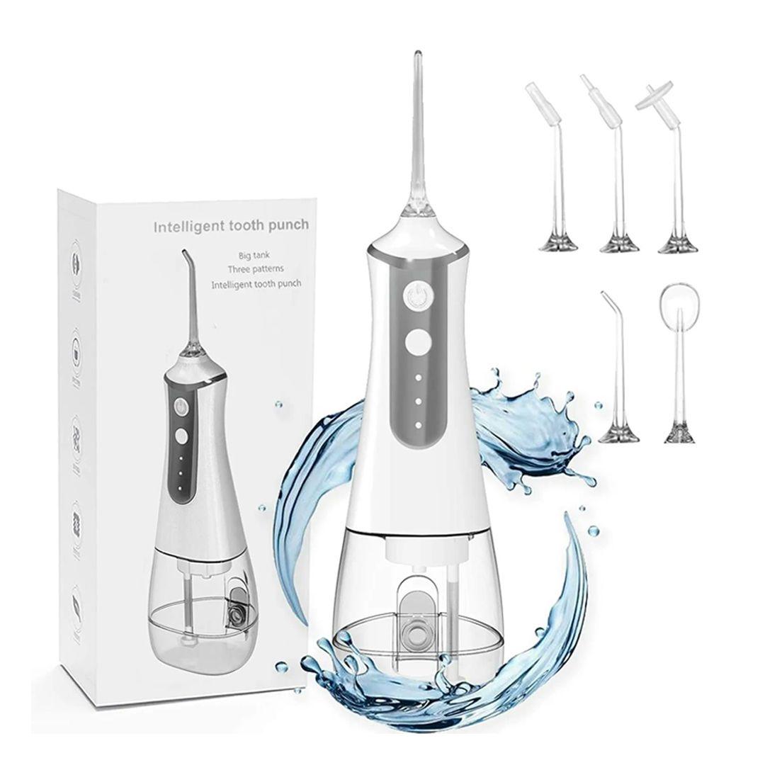 Water Flosser Cordless Teeth Cleaner Dental Oral Irrigator Flosser IPX6 Waterproof with 5 Interchangeable Jet Tips Detachable Water Tank