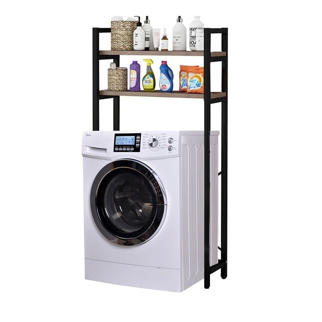 Metal Storage Rack Waterproof with Two Durable Wooden Shelves