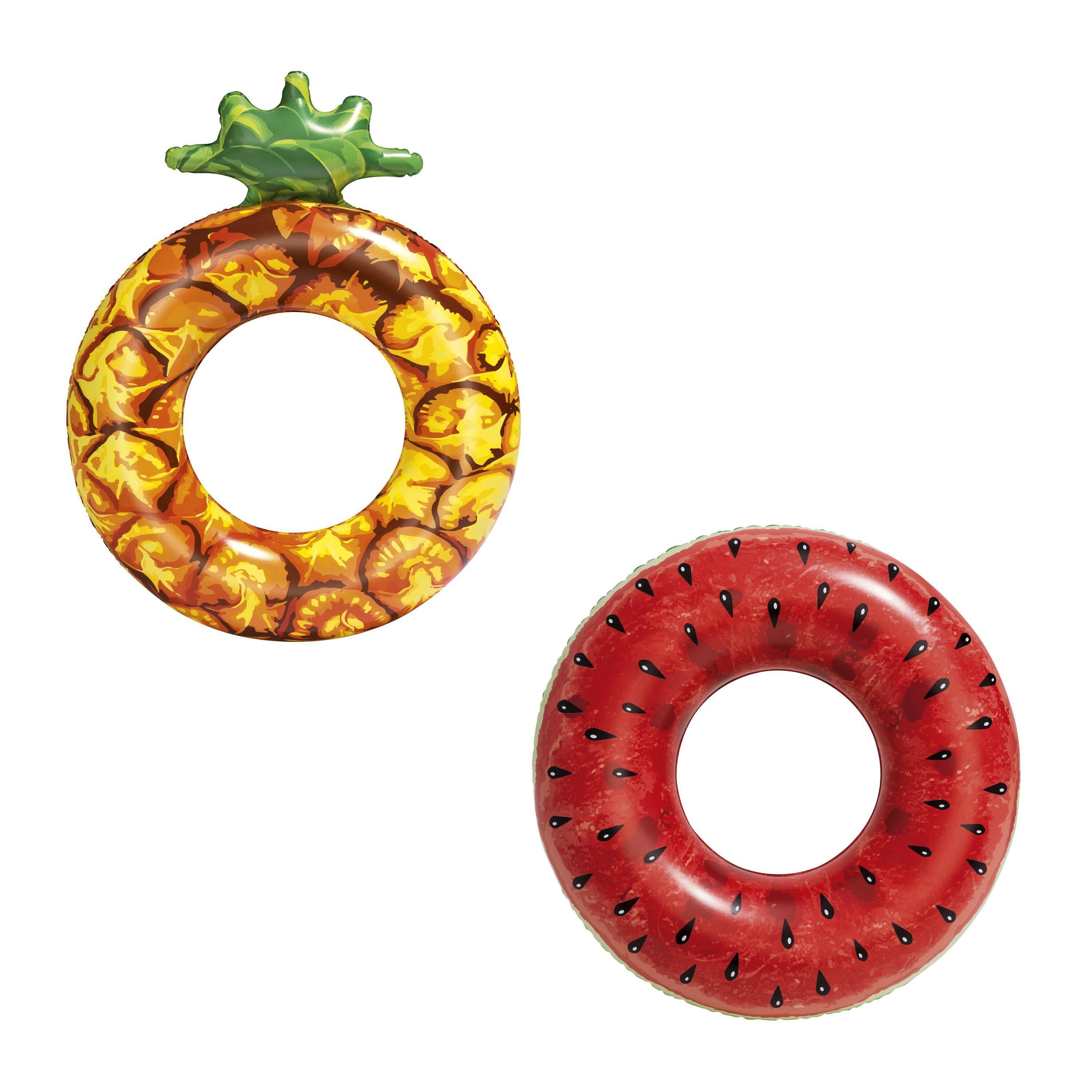 BESTWAY 36121 SUMMER FRUIT POOL RING (Contents:1 swim ring, repair patch) Age 12+