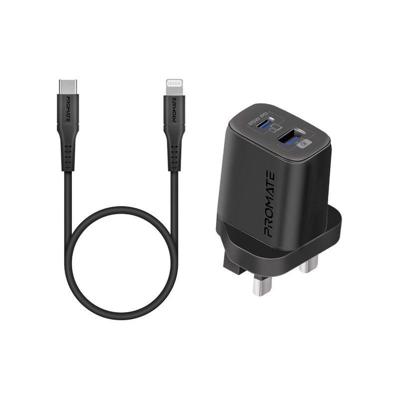 ChargeKit‑25PDi – 25W Dual‑Port Charger with Fast USB‑C to Lightning Cable