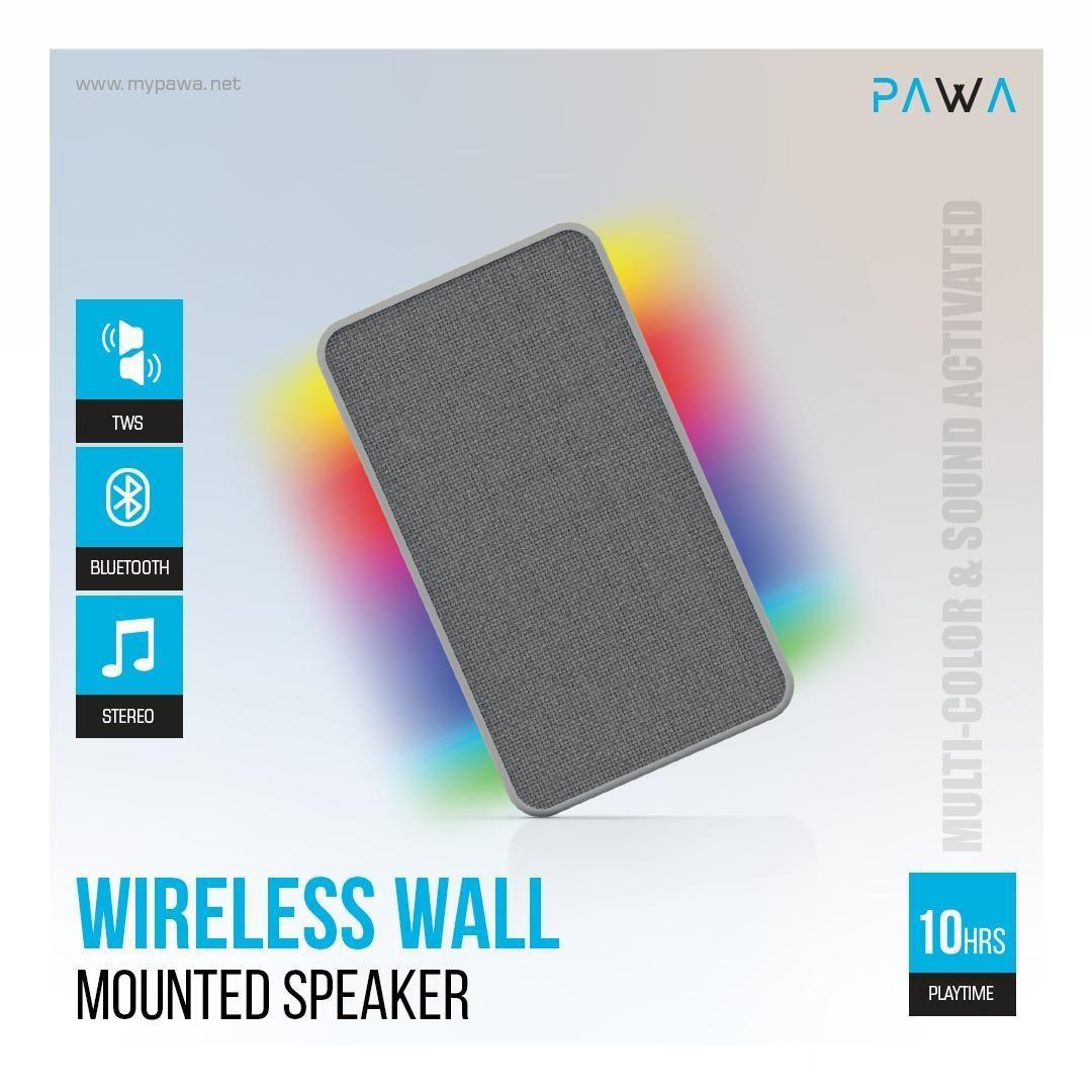 Pawa PW-SPWLTW66 Wall-Mounted Wireless Speaker with RGB Lighting