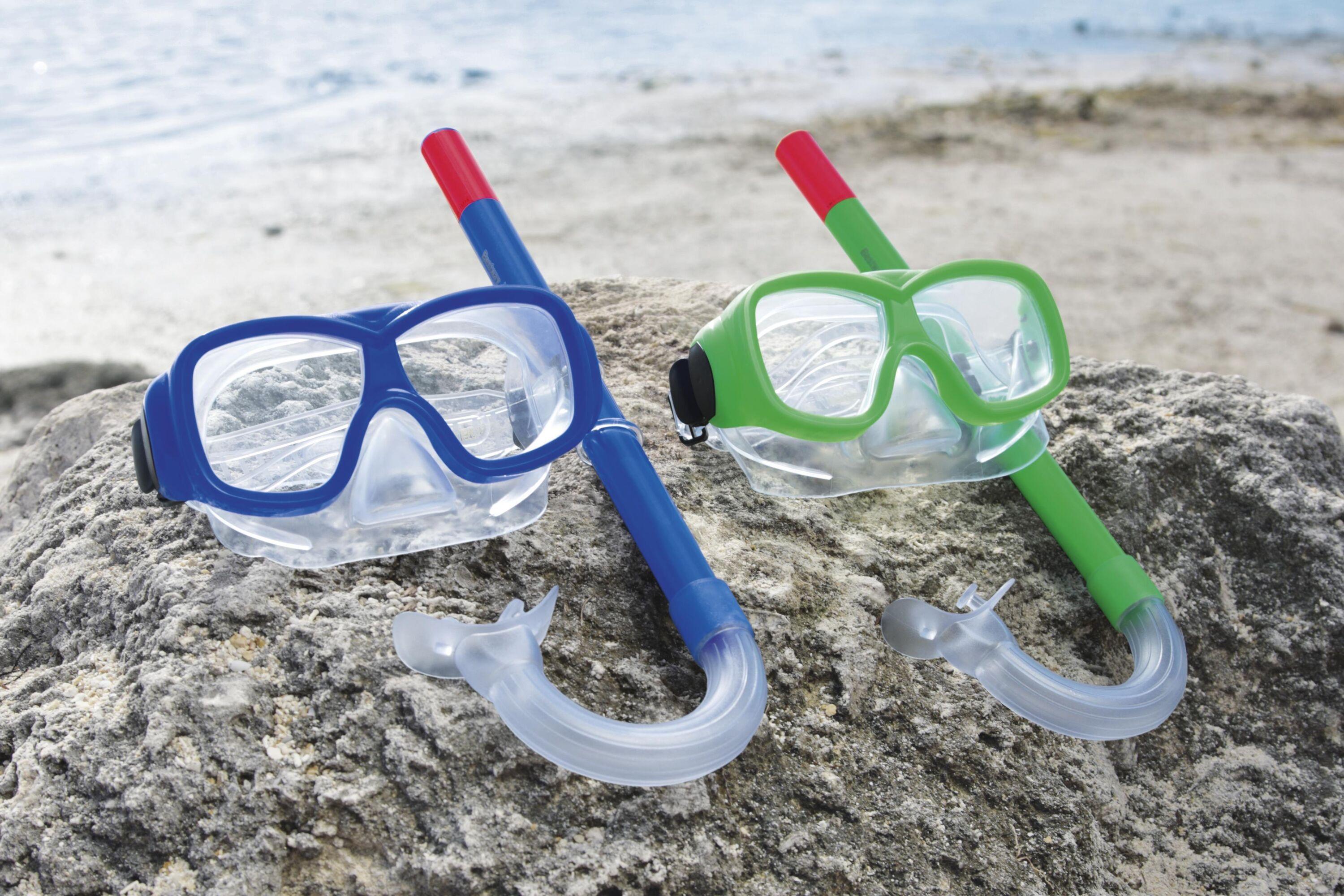BESTWAY 24035 EXPLORA ESSENTIAL SNORKEL MASK (Contents:one mask,one snorkel,2 assorted colors) Age 7+ #24035