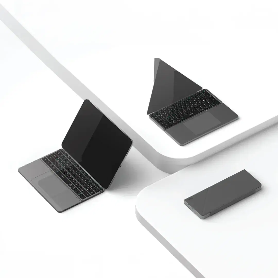 Portable Foldable Wireless Keyboard With Touchpad - PW-PKW2T5F2-GY