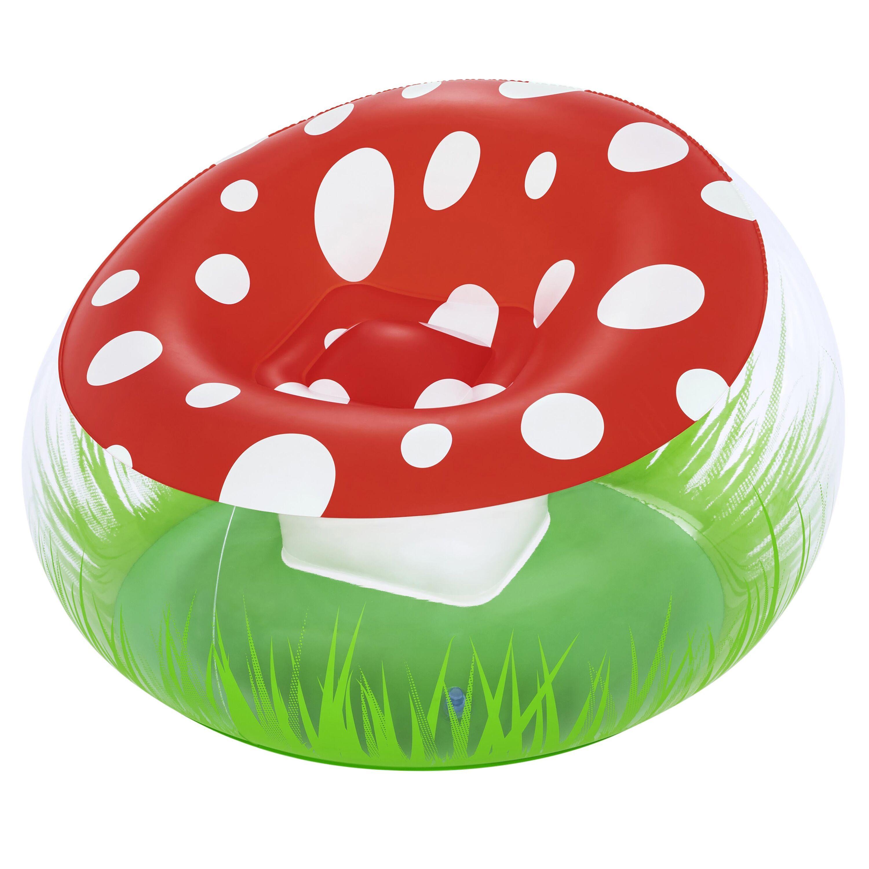 BESTWAY 75123 1.12M X 1.12M X 66CM MIGHTY MUSHROOM AIR CHAIR (1 chair, repair patch) Age 6+ #75123