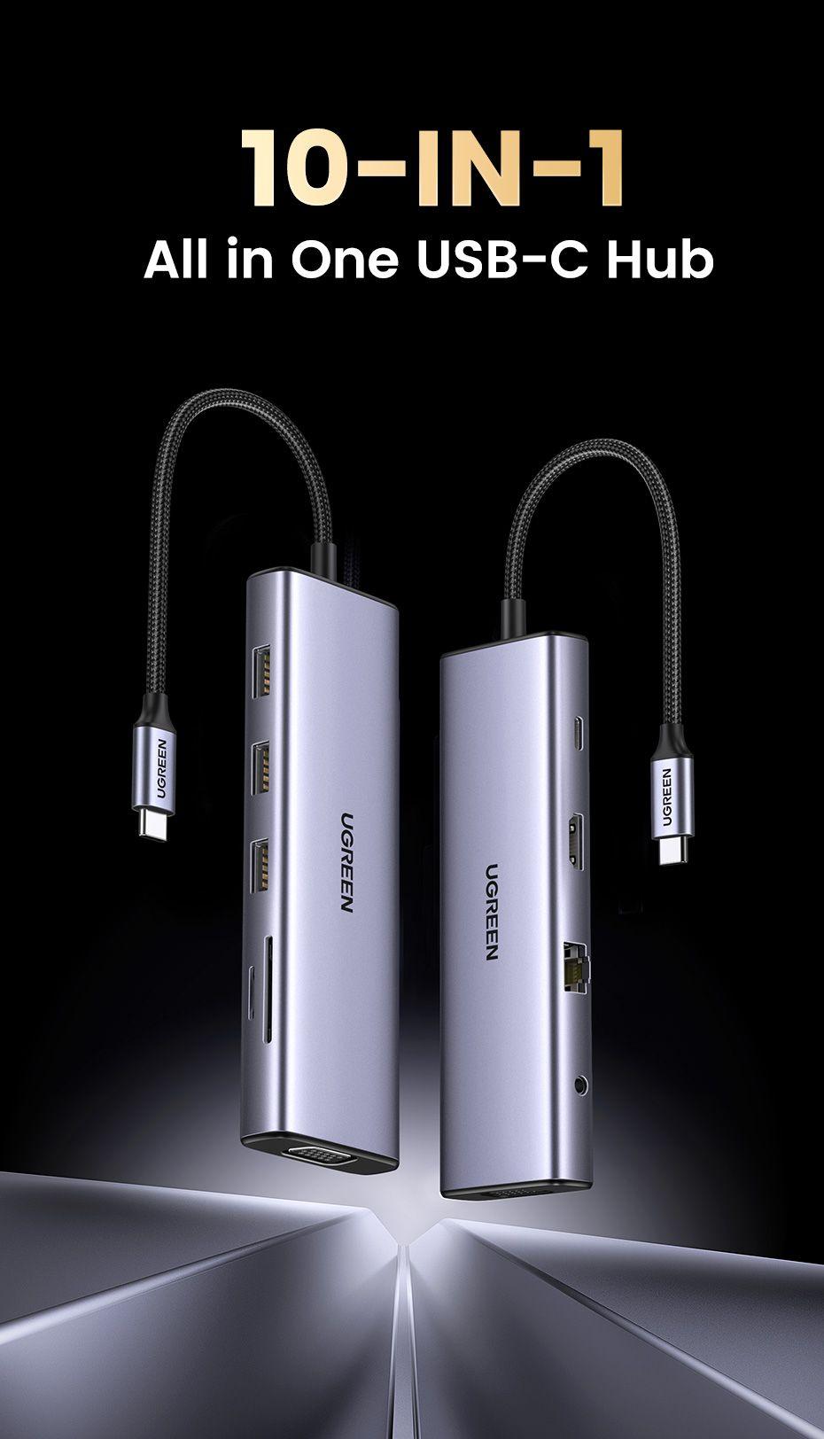 UGreen USB-C 10-In-1 Multifunction Adapter - 15cm (CM498/15601)