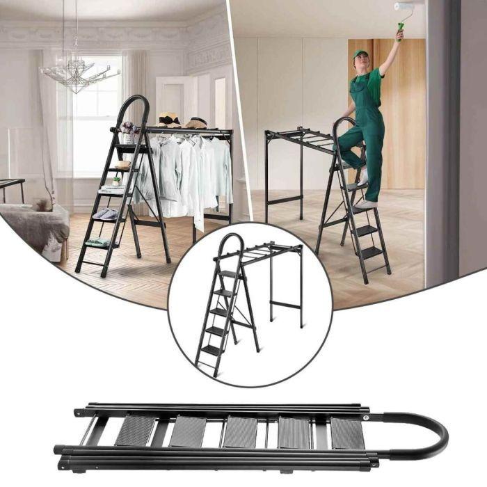 5-Step Aluminum Ladder with Drying Rack