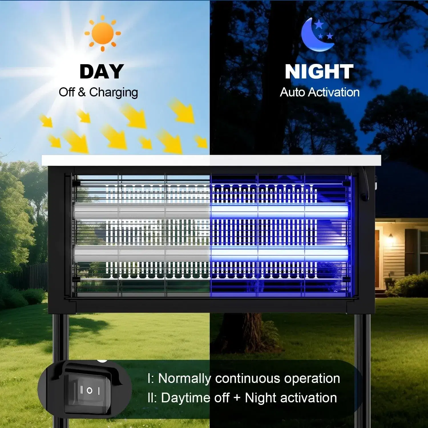 Solar Outdoor Mosquito Killer Lamp with Intelligent Automatic Light