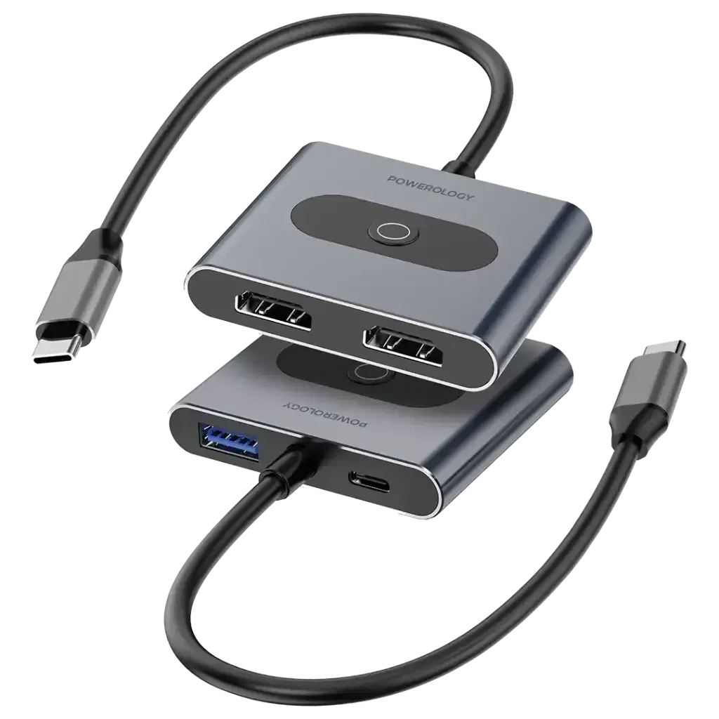 Powerology PWFX2508AGY 4 In 1 USB-C Multi-Function Hub PD 100W