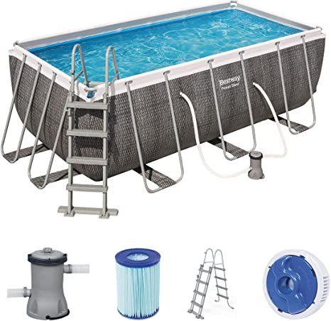 BESTWAY 4.04M X 2.01M X 1.00M RECTANGULAR POOL SET (Contents:Pool, Filter Pump(220-240V), Ladder, Chemconnect Dispenser, Compatible with Cartridge 58094(Ⅱ)220-240V)