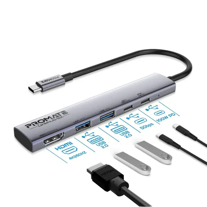 4K@60Hz Multi-function High Speed USB-C Hub with 100W Power Delivery